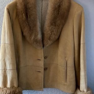 Audrey Talbott lambskin, fox fur trimmed